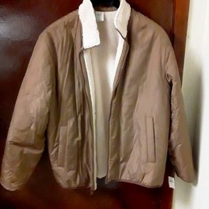 New! Gap Mens XL Reversible  Shearling  Jacket.
